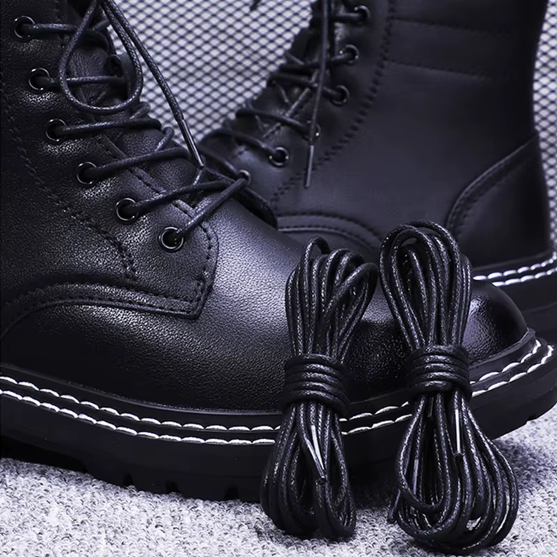 Lacets en coton ciré lacets ronds Oxford lacets bottes lacets en cuir imperméable longueur 60/80/100