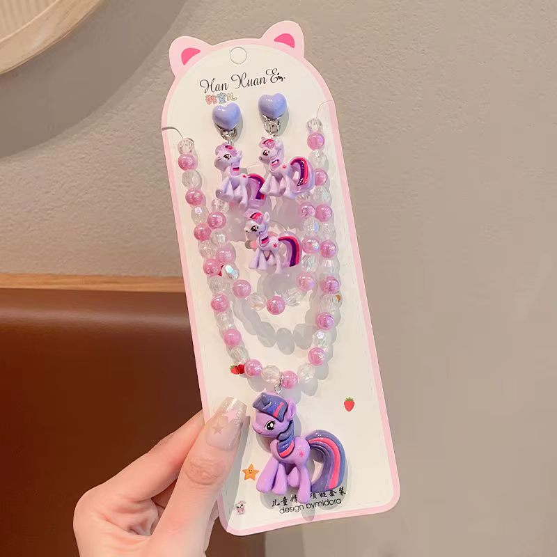 Ensemble d'accessoires My Little Pony : bracelet, collier, pinces d'oreilles, ensemble de bagues – c