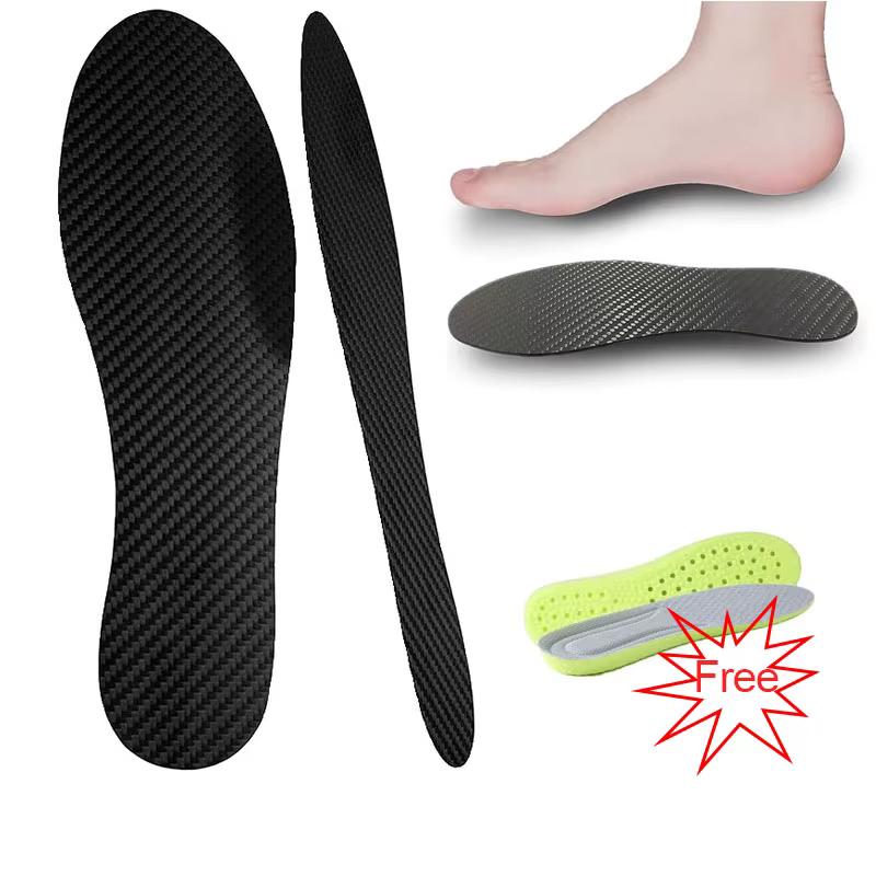 1 paire de semelles intérieures en Fiber de carbone de 1.2mm et semelle intérieure absorbant les cho