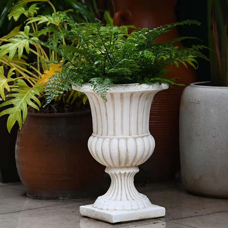 Pot de Fleur de Style Européen Rétro Grand Trophée, user inière de Plantes, Colonne Romaine Autoport
