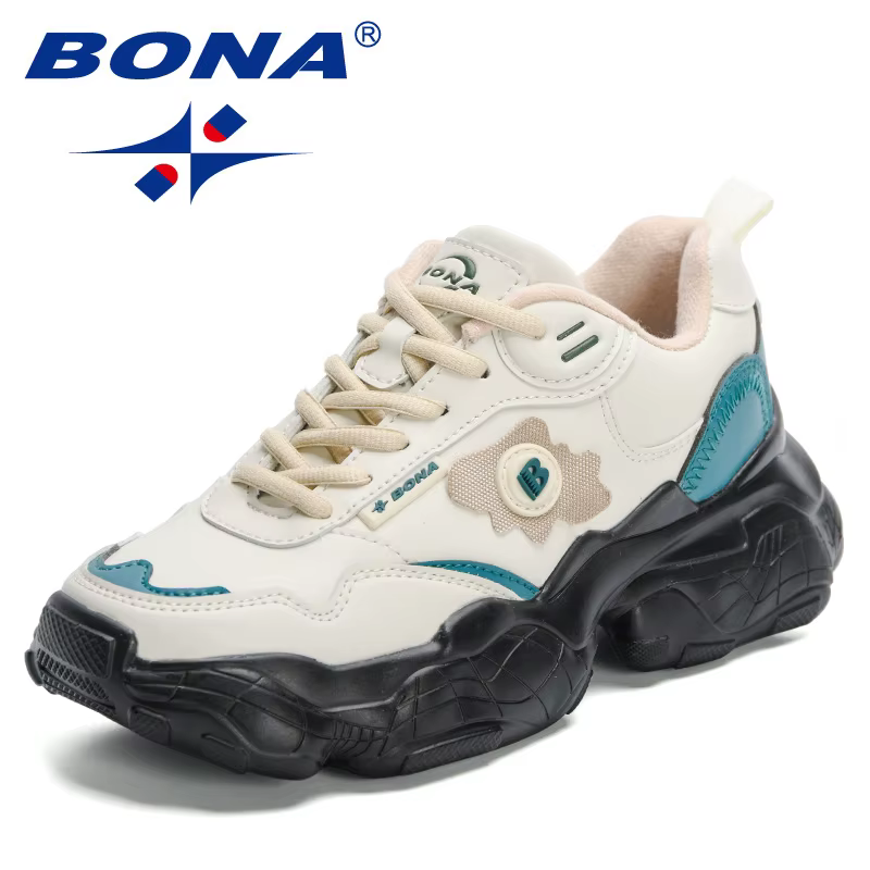 BONA-Baskets d'extérieur légères et respirantes pour femme, chaussures de marche à plateforme, anti 