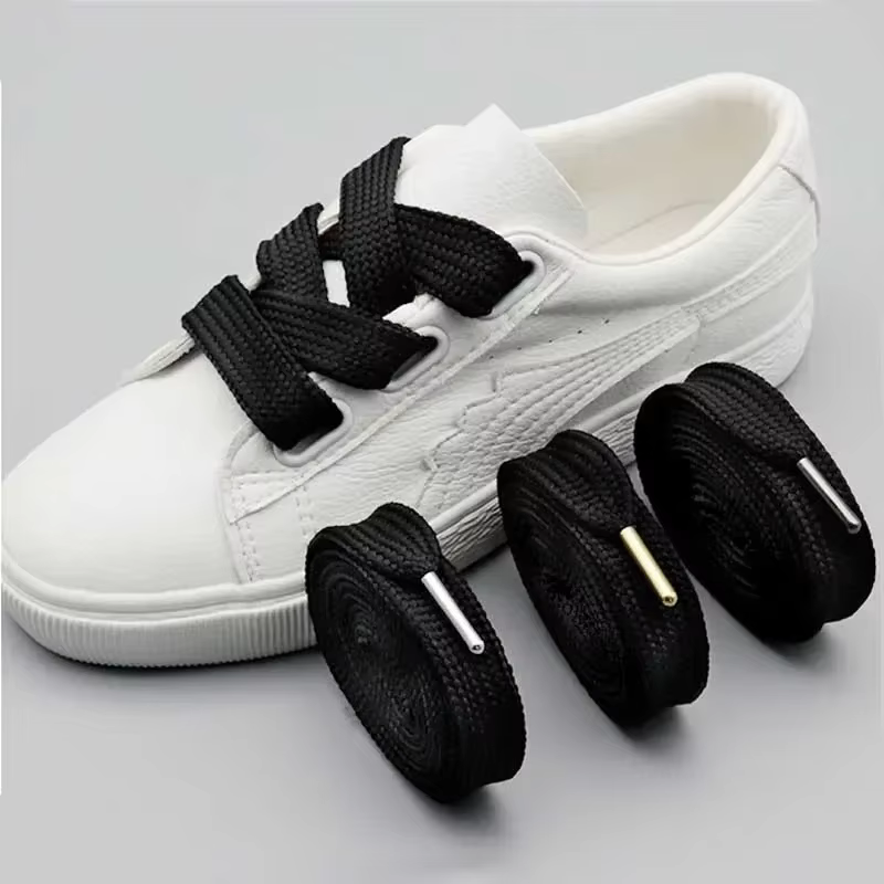Lacets de graisse de 1.8cm avec pointes en métal doré, lacets de luxe de haute qualité, lacets de bo