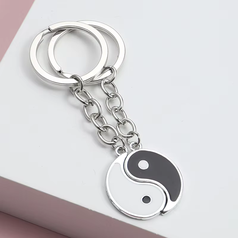 Porte-clés assorti pour Couples, accessoires cadeaux, breloques Yin Yang, chaîne, vente en gros, por