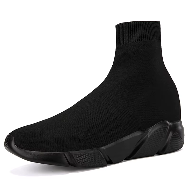Baskets montantes légères pour hommes et femmes, chaussettes noires bon marché, chaussures de course