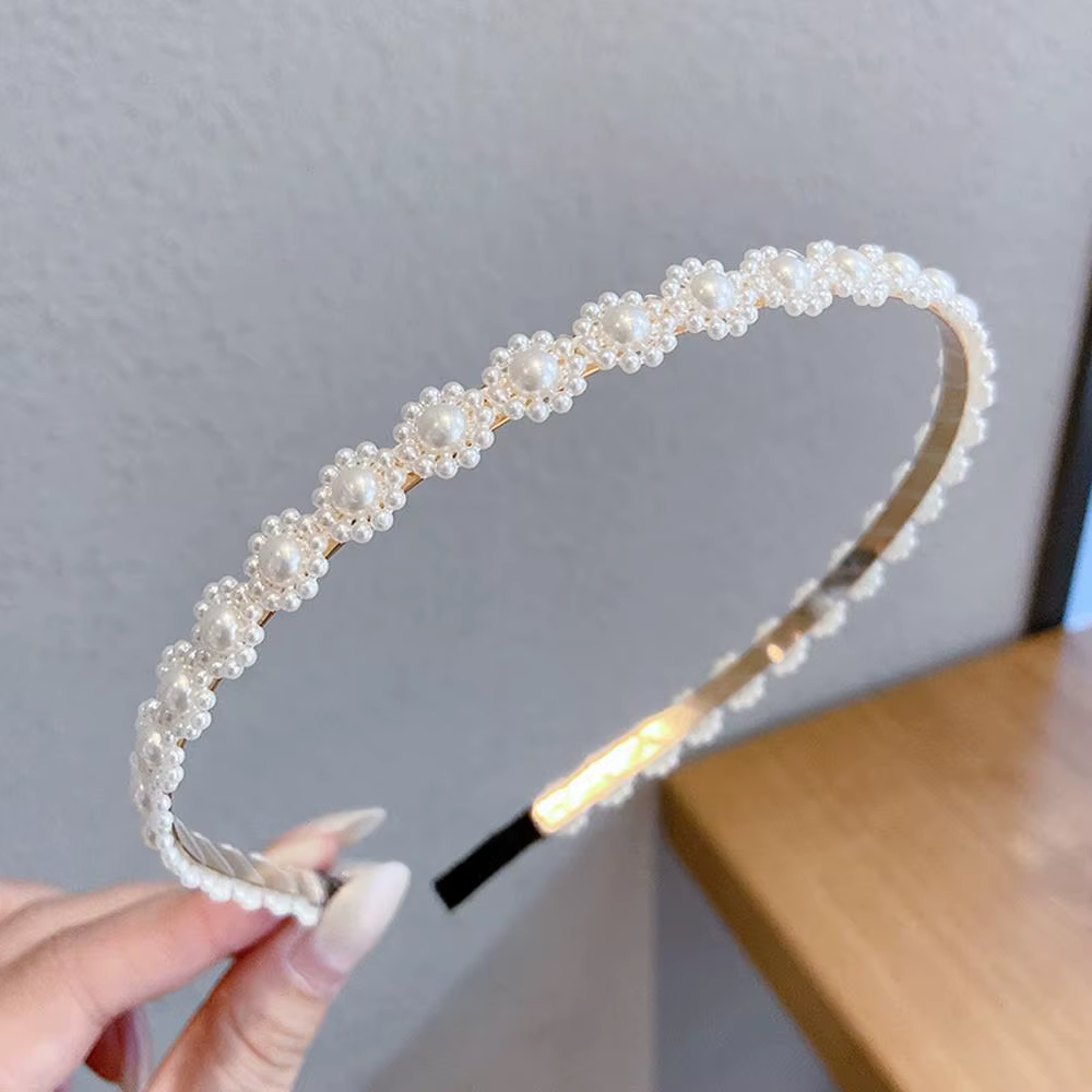 Femme filles perlé chapeaux style coréen fleur perle bandeau cheveux accessoires cheveux cerceau ban