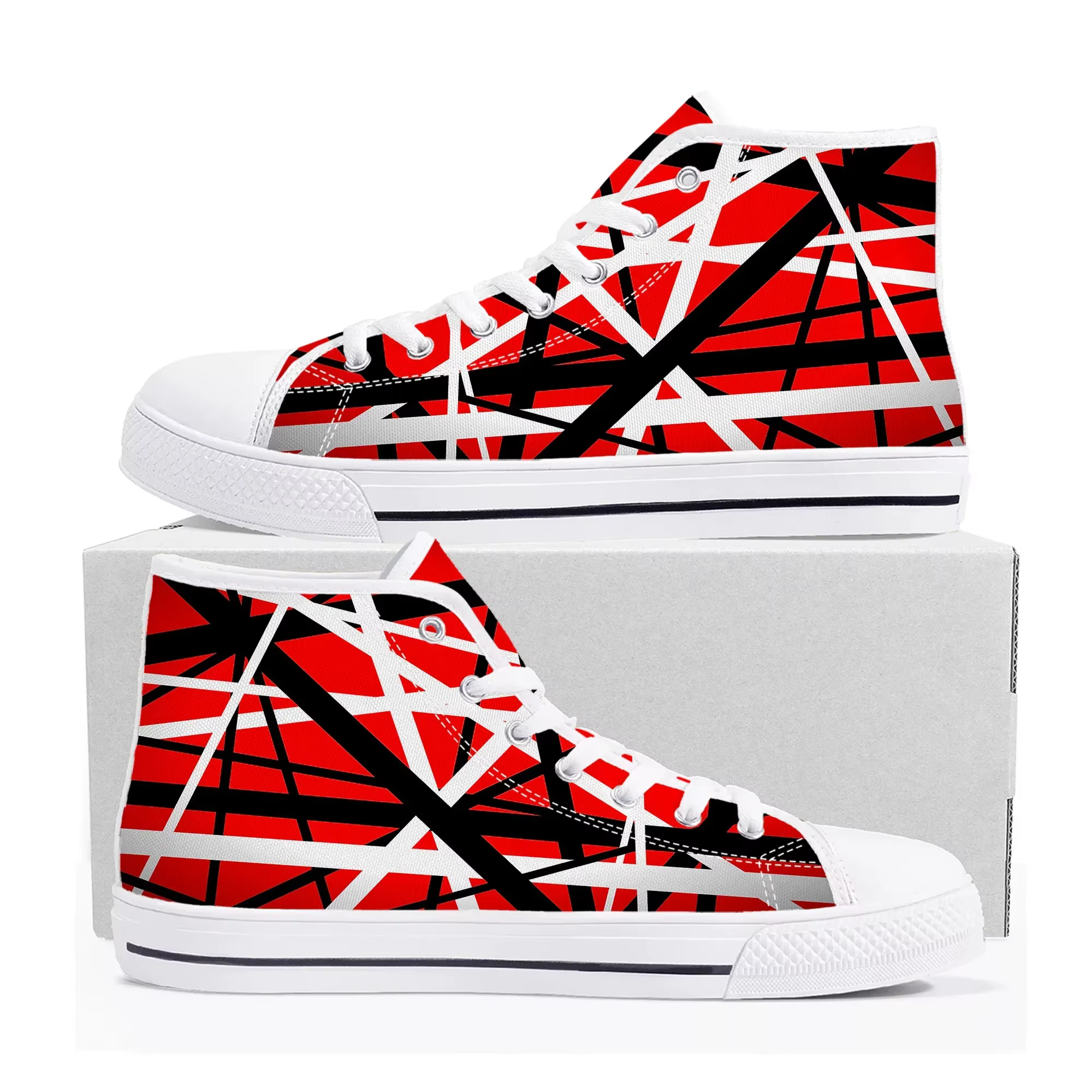 Van Evh 5150 rayures Halen baskets hautes hommes femmes adolescent haute qualité toile Sneaker 1984