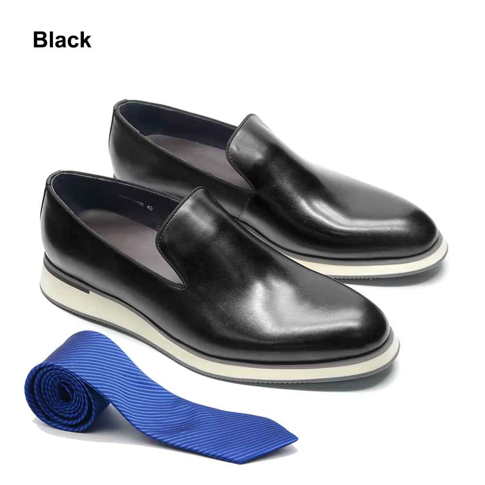 Chaussures mocassins classiques en cuir véritable pour hommes, de haute qualité, fabriquées à la mai