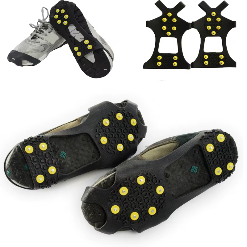 Chaussures d'extérieur à 10 clous, Crampons antidérapants pour chaussures de marche, chaussures à po