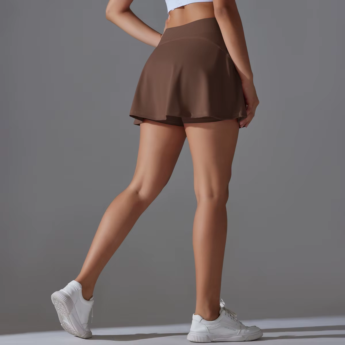 Jupe de Tennis pour femmes, jupe de Sport à volants avec short, faux deux pièces, vêtements de Fitne