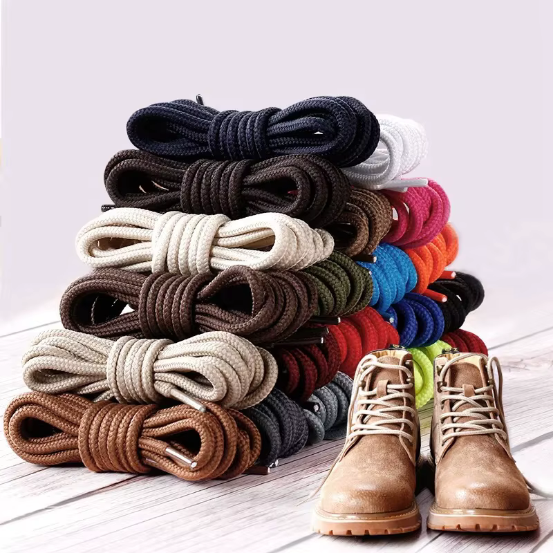 Lacets Lumineux Ronds en Polyester, Solide, Classique, Décontracté, Bottes de dehors, Baskets, Chaus