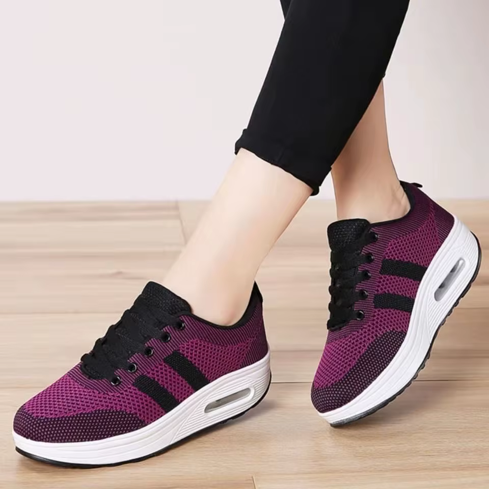 Nouvelles Chaussures Décontractées Femme 2025 – Baskets Respirantes à Semelle Compensée, Tendance et