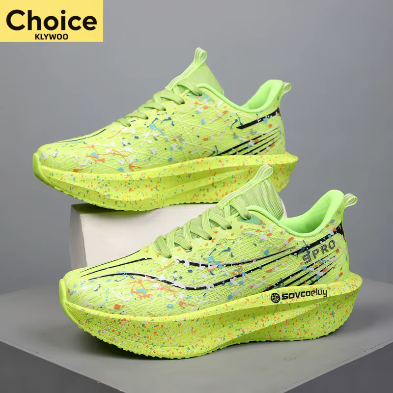 Chaussures de course avec plaque en carbone, spécialité marathon, respirantes, légères, confortables