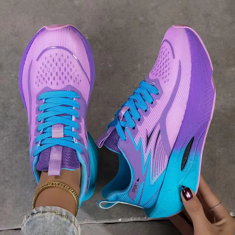 Baskets pour femmes 2026 – Respirantes, en maille tricotée, confortables, plates, à lacets – Tendanc