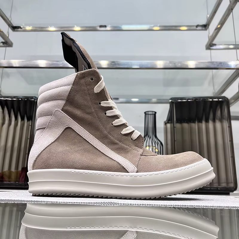 Ro chaussures hommes cuir 2025 nouveau terreux gris vache daim à lacets fermeture éclair semelle épa