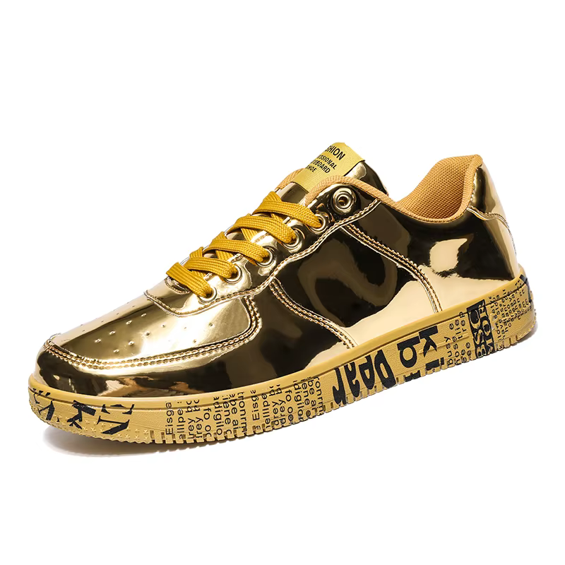 Nouvelles baskets en or Couple chaussures de luxe décontracté paillettes baskets hommes Hip-hop Stre