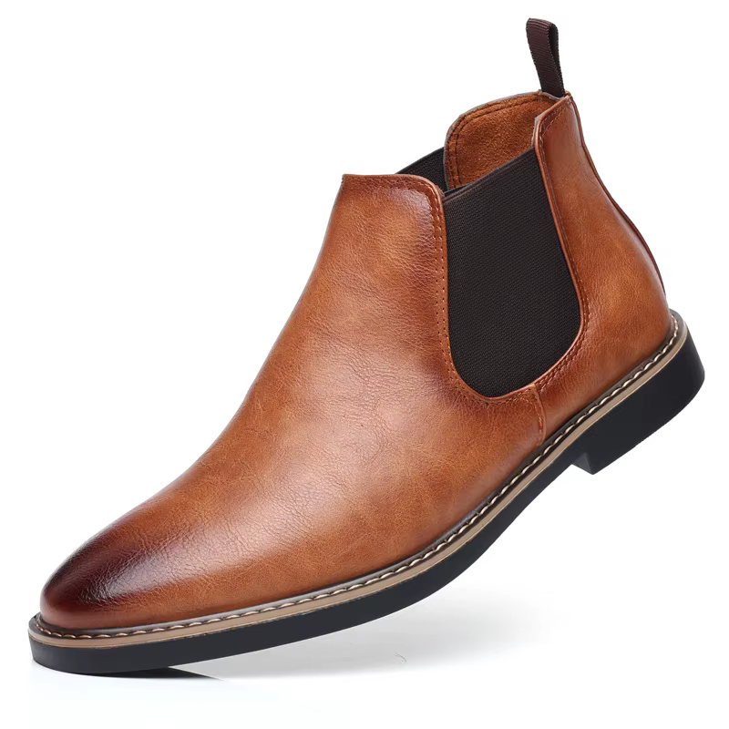 MAEDEF hommes bottes homme Chelsea bottes marque rétro confortable en cuir PU imperméable bottines m