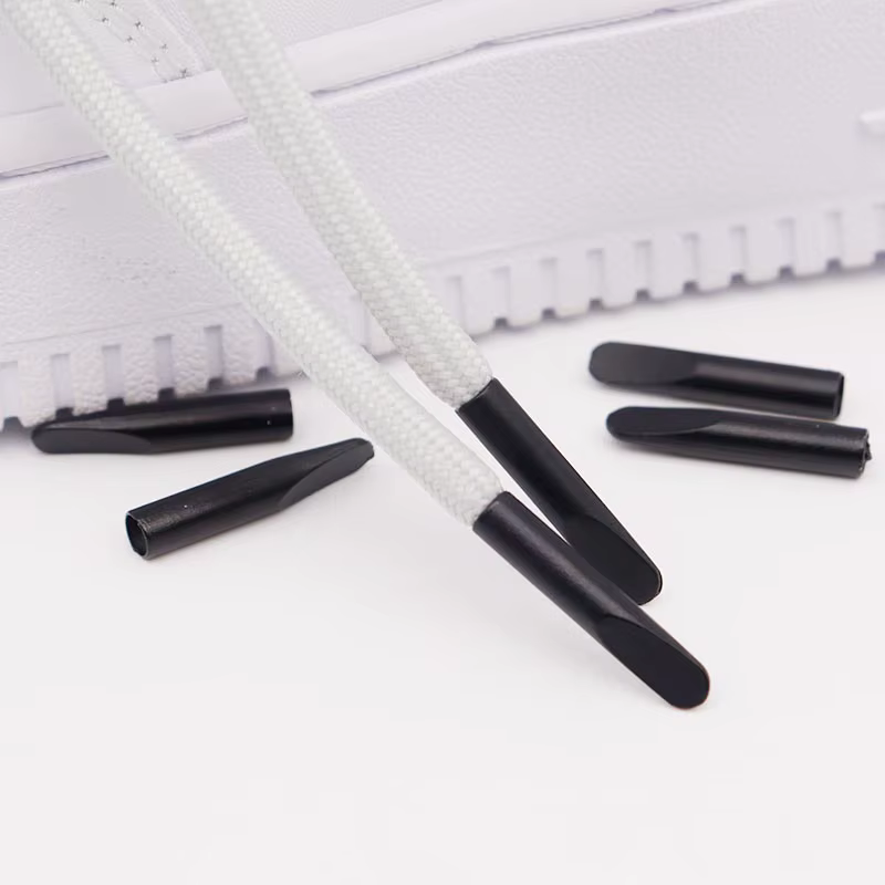 Weiou – accessoires de lacet, tête plate cylindrique 24x4.3mm, Aglets en plastique noir, pointes de 