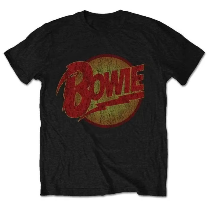 T-shirt en coton doux à thème Portrait Cool de David Bowie, style rock classique, respirant, 100% co