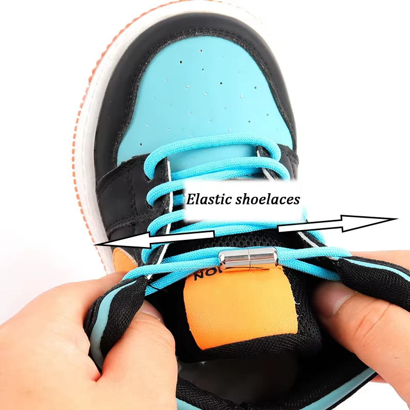 Lacets élastiques ronds pour baskets, lacets lumineux sans attaches, lacets de chaussures rapides po