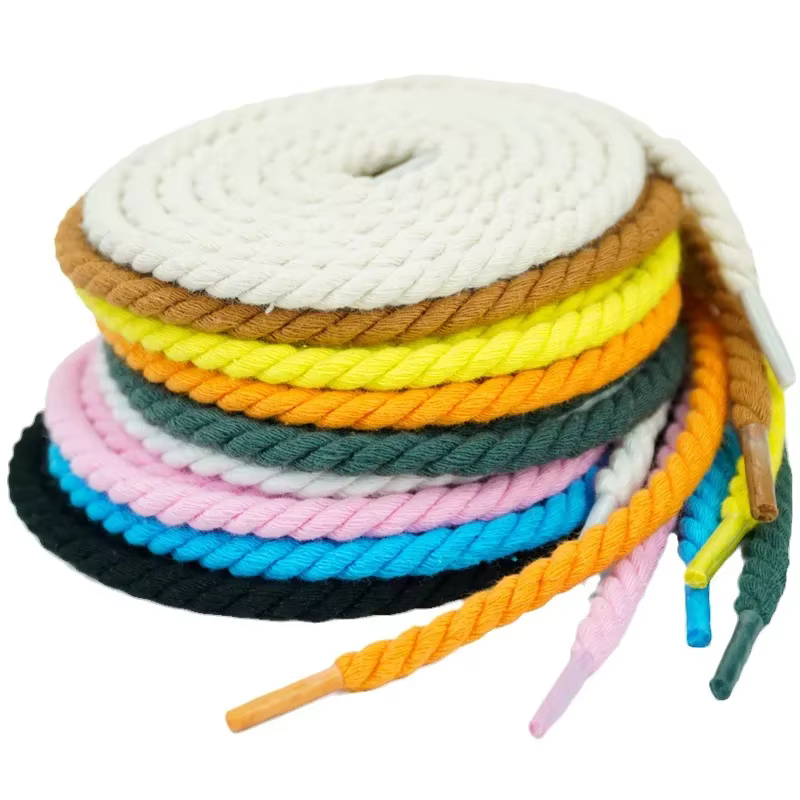 Lacets Lumineux Ronds en Coton de 0.6cm, Corde Torsadée, Baskets, Bottes, pour Chaussures AF1/mp, 1 