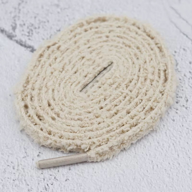 Coolstring lacets moelleux en peluche 7mm de large lacets monocouche plats lacets ultra-doux à la mo