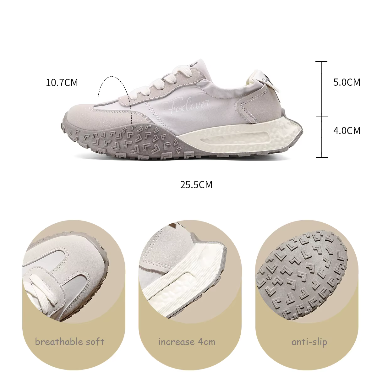 Baskets à semelle épaisse pour femmes FOXER, nouvelle collection 2026, chaussures à lacets souples e