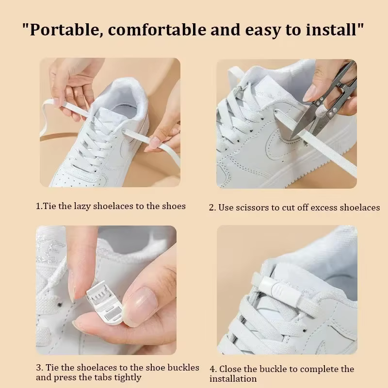 Lacets de chaussures à boucle magnétique sans cravate lacets paresseux lacet sans lacets fermoir à d