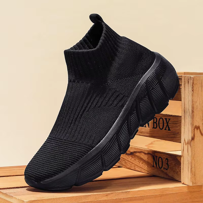 Chaussures de course à plateforme montantes pour hommes et femmes, baskets de sport, chaussettes res