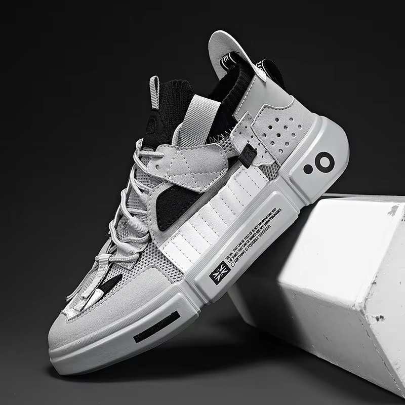 Baskets colorées pour hommes, chaussures de tennis respirantes, décontractées, légères, noires, pour
