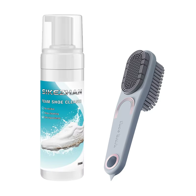 Kit de nettoyage professionnel pour chaussures avec nettoyant en mousse et brosse double face, détac