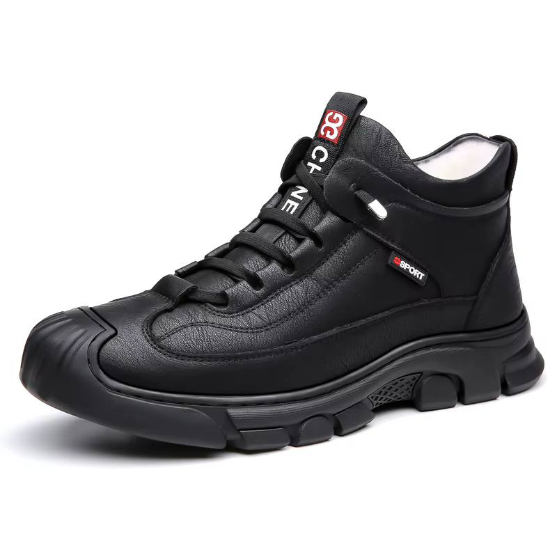 Bottes en cuir Pu hommes printemps chaussures hautes décontractées pour hommes tendance fermeture éc