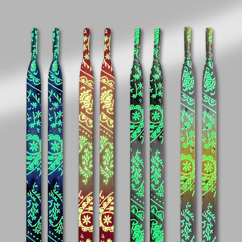 Lacets de Chaussures Fluorescents de Qualité, pour Baskets Plates, Brille Nocturne, Cordes, 120/140/