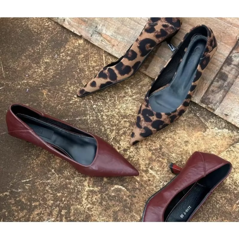 Escarpins Sexy à talons hauts pour femmes, couleur bordeaux, couleur chair, talons aiguilles, en cui
