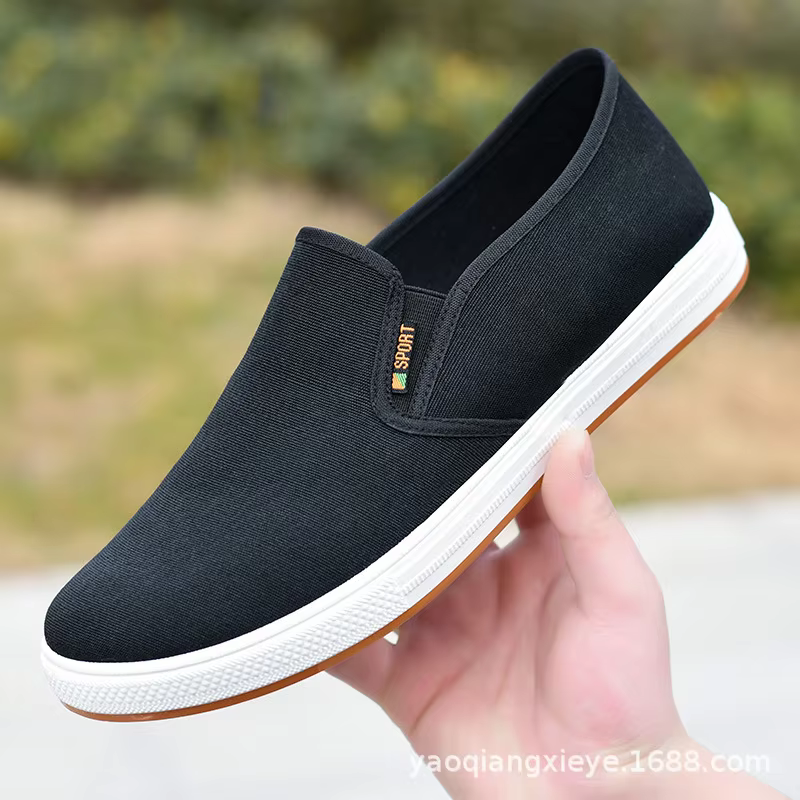 Hommes toile chaussure baskets décontractées pour MenLight Slip-on vulcanisé confortable mâle chauss