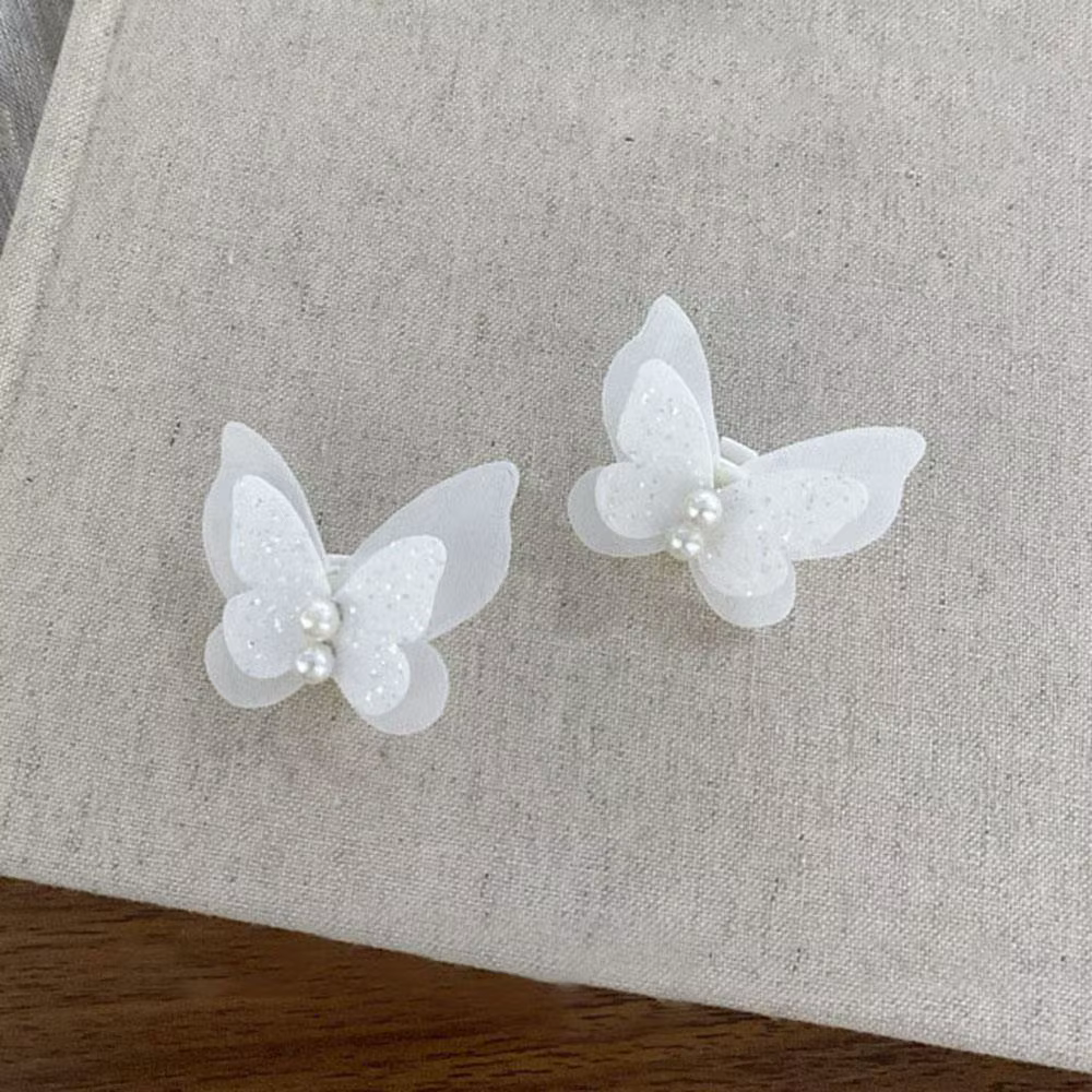 1 paire d'accessoires de lacet avec nœud papillon en perles, couleur gelée argentée, breloques de ch
