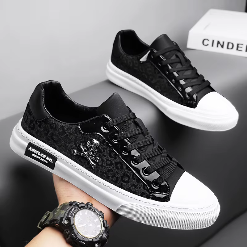 Chaussures pour hommes décontracté polyvalent chaussures plates de Skateboard respirant léger mode t
