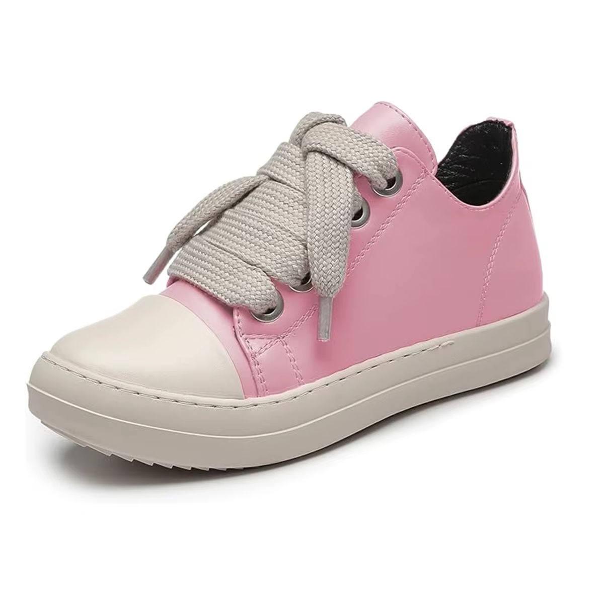 Lacets grossiers pour hommes, chaussures décontractées à fond plat et coupe basse, chaussures de spo