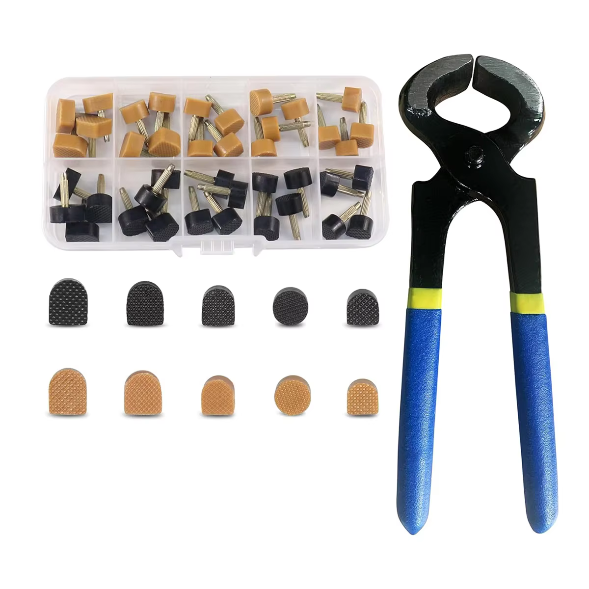 Capuchons de réparation de talons de chaussures, 40 pièces, en 2 couleurs, avec pince de retrait, bo