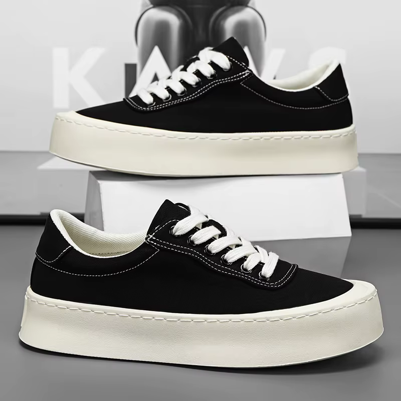 Chaussures en toile pour hommes, respirantes, semelle épaisse, effet rehausseur, tendance, antidérap