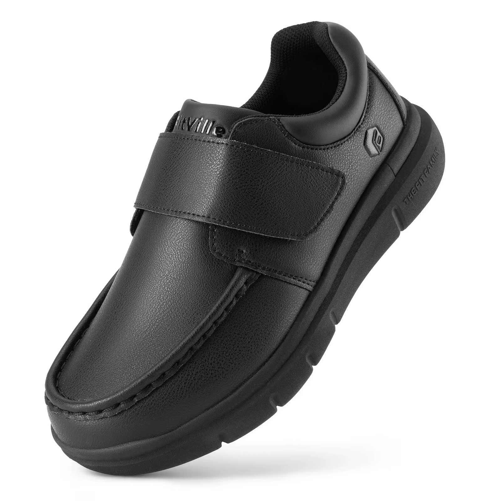 FitVille-Chaussures en cuir à coupe large pour hommes, chaussures de marche pour diabétiques, chauss