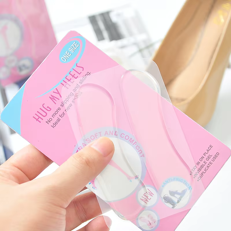 Inserts de talon en gel de silicone souple transparent pour femmes, coussin de semelle intérieure, p