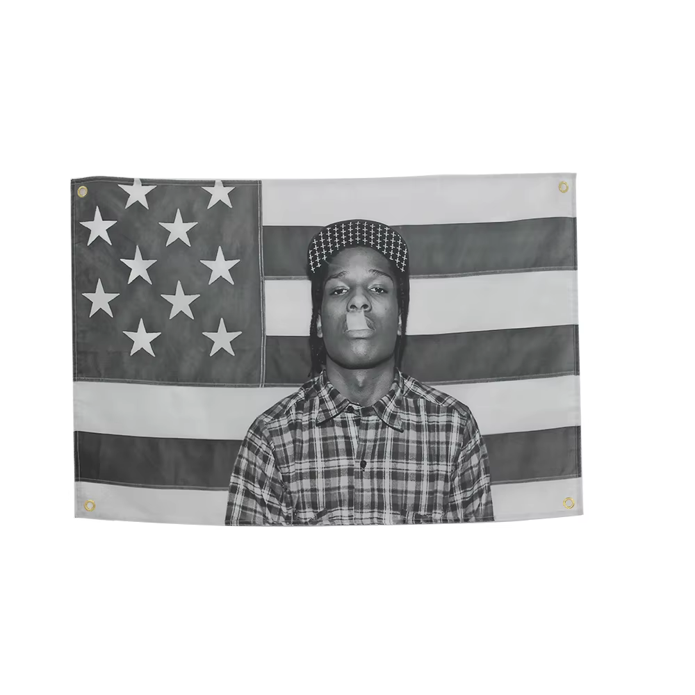 Asap Rockys – drapeaux de rappeur, décor de salle, Album de musique esthétique, affiches d'art mural