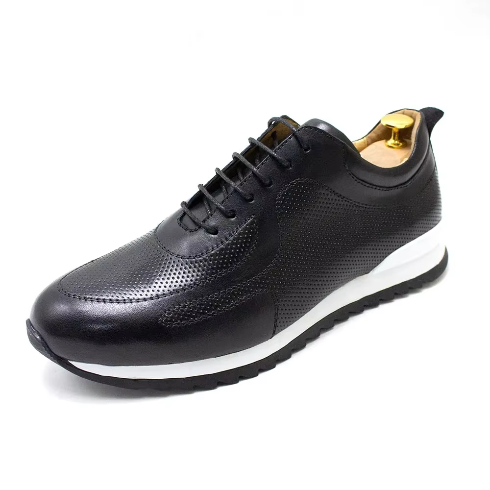 Baskets de luxe en cuir véritable pour hommes, chaussures Oxford classiques décontractées confortabl