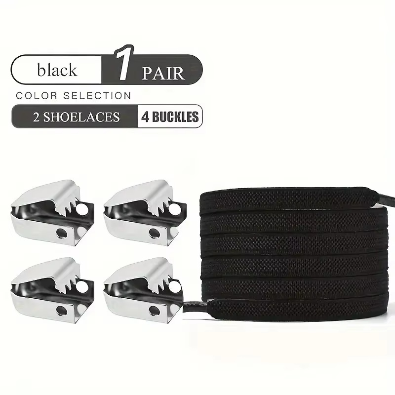 Lacets élastiques sans cravate, lacets plats et rapides pour baskets, enfants et adultes, taille uni