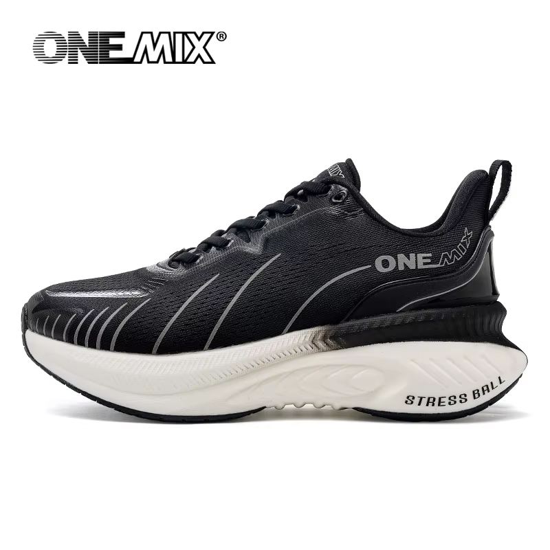 ONEMIX blanc chaussures de course sur route pour hommes coussin d'air chaussures de Sport en plein A