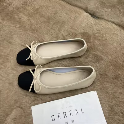 Grande taille 44 45 46 47 48 chaussures plates femmes printemps automne arc nouveau bout carré peu p