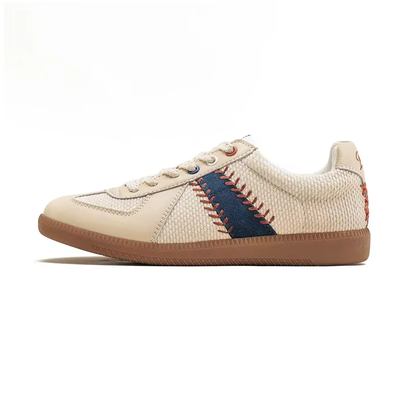 Maden-Chaussures de Baseball à Lacets pour Femme, Tennis Décontractées, Entraîneur Allemand, Blanc C