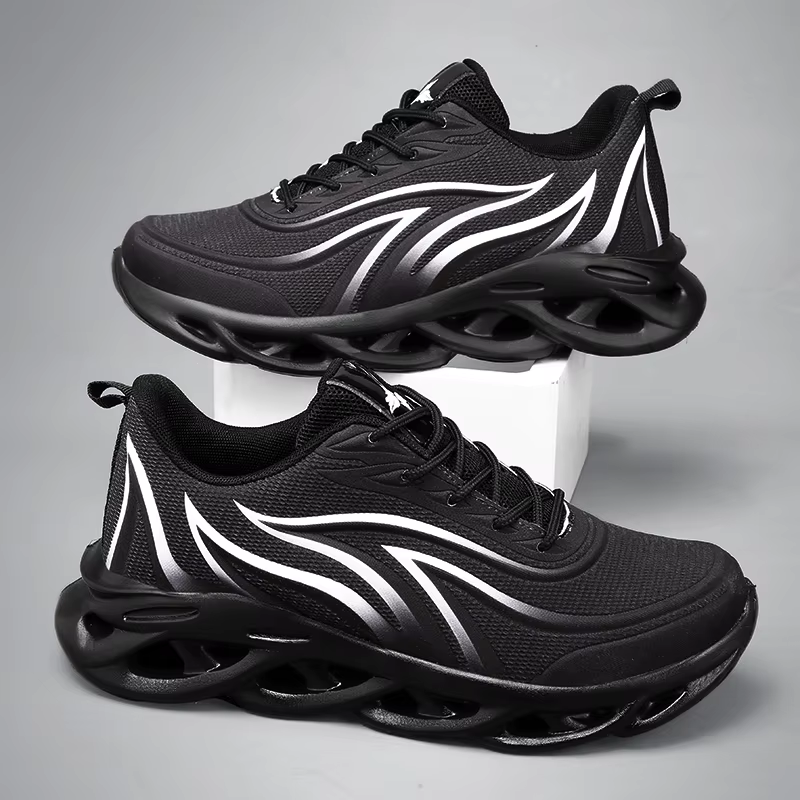 Chaussures de course hommes mode sport athlétique lame amorti baskets tricot Jogging formateurs flam