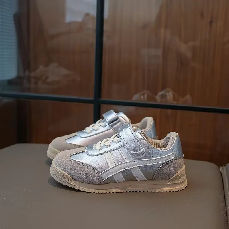 Chaussures de sport pour enfants, colorées, avec coutures, fermeture auto-agrippante, bout rond, sem