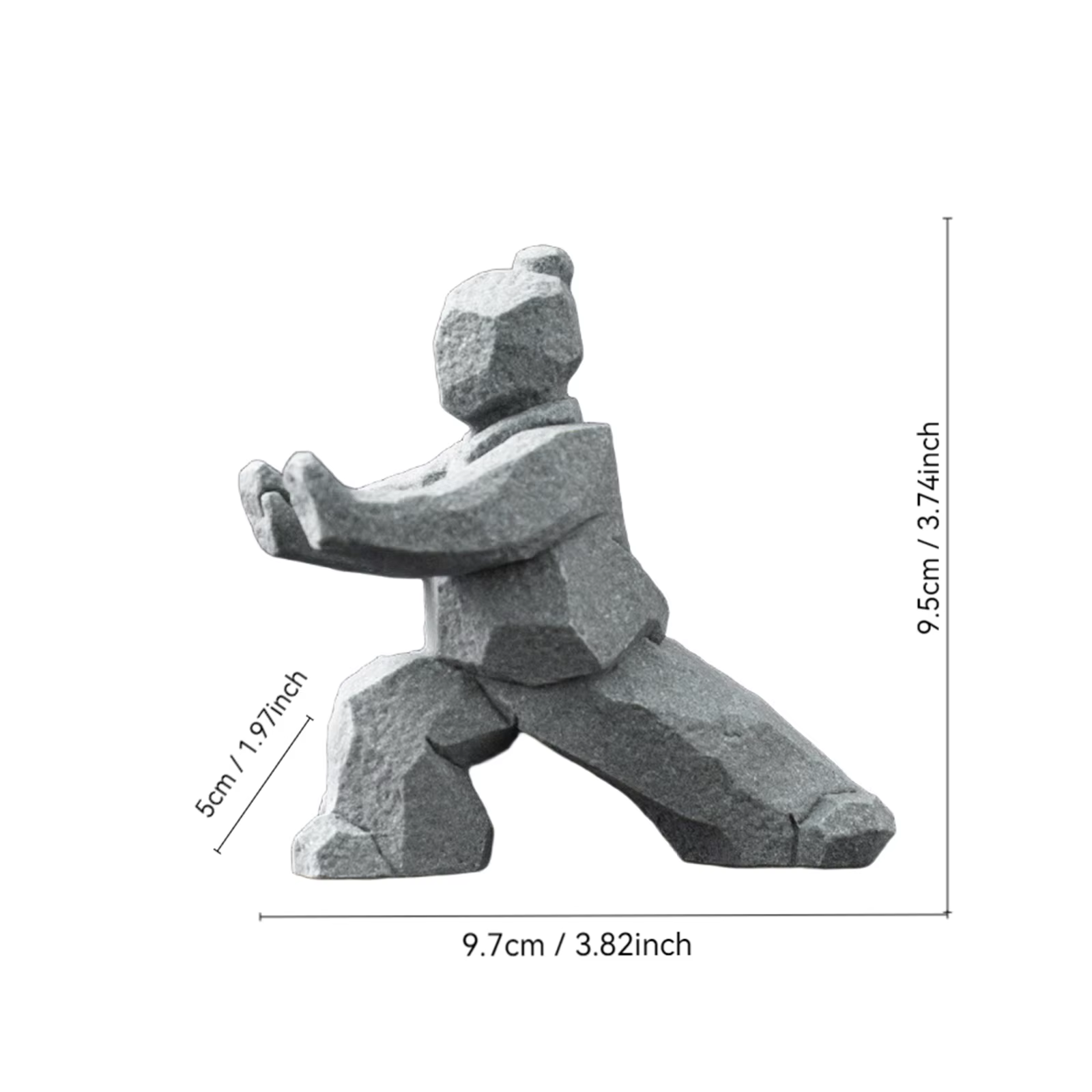 Statue en pierre de Style chinois créatif, Figurine de maître TaiChi, ornement de bonsaï de jardin A